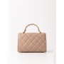 Gaelle borsa mini in ecopelle matelassè con logo beige