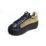 Sneakers Barracuda PELLE NERO rifiniture oro