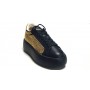 Sneakers Barracuda PELLE NERO rifiniture oro