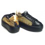 Sneakers Barracuda PELLE NERO rifiniture oro