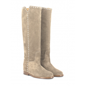 VIA ROMA 15 Stivali velour dubai con profili borchiati