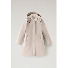 WOOLRICH Trench Firth in Tech SoftShell Light Taupe
