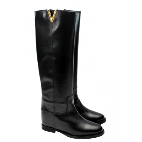 VIA ROMA 15 STIVALE SANTA MONICA NERO CON ZEPPA 4055 AI23