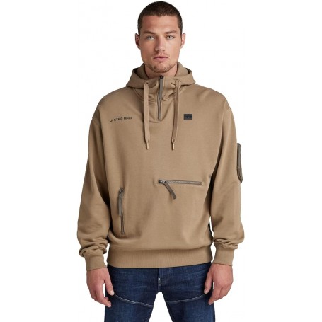 G-STAR RAW Half Zip Loose Hooded Sweater Felpa con Cappuccio Uomo