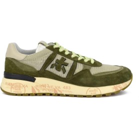 PREMIATA - Uomo LANDECK 6630 Scarpa Sneakers in camoscio e Mesh Verde