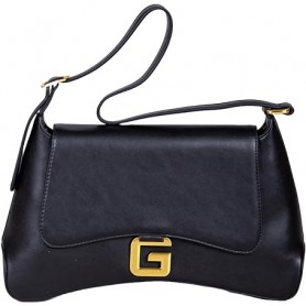 GAELLE MAXI SHOULDER STRAP IN ECOPELLE CON LOGO METALLICO
