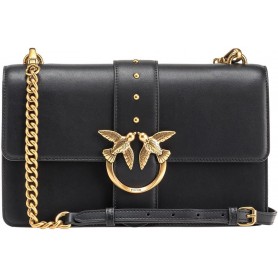 Pinko Love One Classic CL Vitello Seta, Borsa Donna, Z99Q Nero-Antique Gold, U