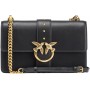 Pinko Love One Classic CL Vitello Seta, Borsa Donna, Z99Q Nero-Antique Gold, U