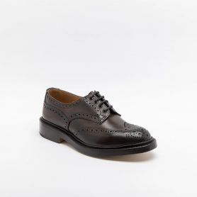 Stringata derby Tricker's Bourton in pelle marrone (suola cuoio)