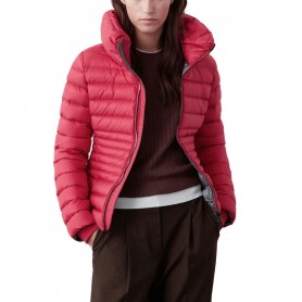 Piumino Sciancrato A Collo Alto Rosa Rebel