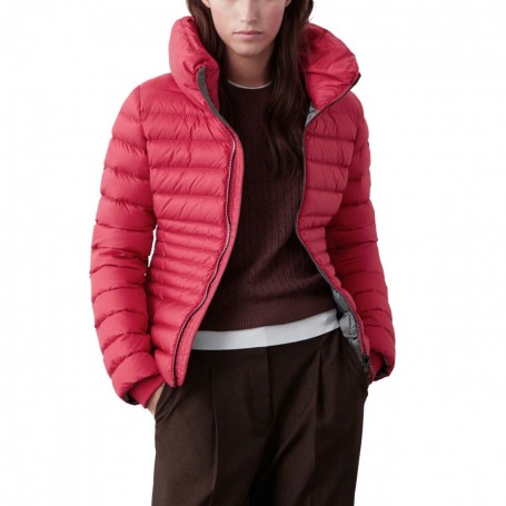 Piumino Sciancrato A Collo Alto Rosa Rebel
