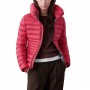 Piumino Sciancrato A Collo Alto Rosa Rebel