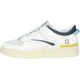 D.A.T.E. Sneaker da Uomo Torneo Bianca, Blu e gialla - TORNEO M 401-TO-CO-WA - Taglia 43