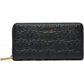 LIU JO Portafoglio lungo con zip con trama logo in rilievo.