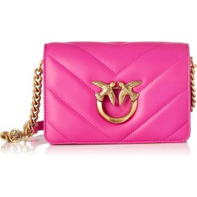 Pinko Love Click Mini Sheep Nappa Big Chevron, BI Donna, Nero, Taglia Unica