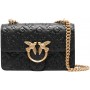 Pinko Borsa love one mini tracolla logo imprimè 100074 A1YB Z99Q BLACK