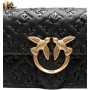 Pinko Borsa love one mini tracolla logo imprimè 100074 A1YB Z99Q BLACK