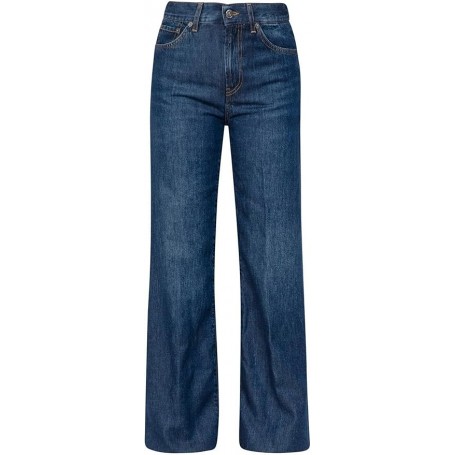 DONDUP Jeans Amber Wide Leg Lavaggio Medio Scuro Pulito. Variante Colore Blu
