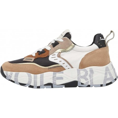 VOILE BLANCHE CLUB105.-Sneakers in Suede e Tessuto-Marrone